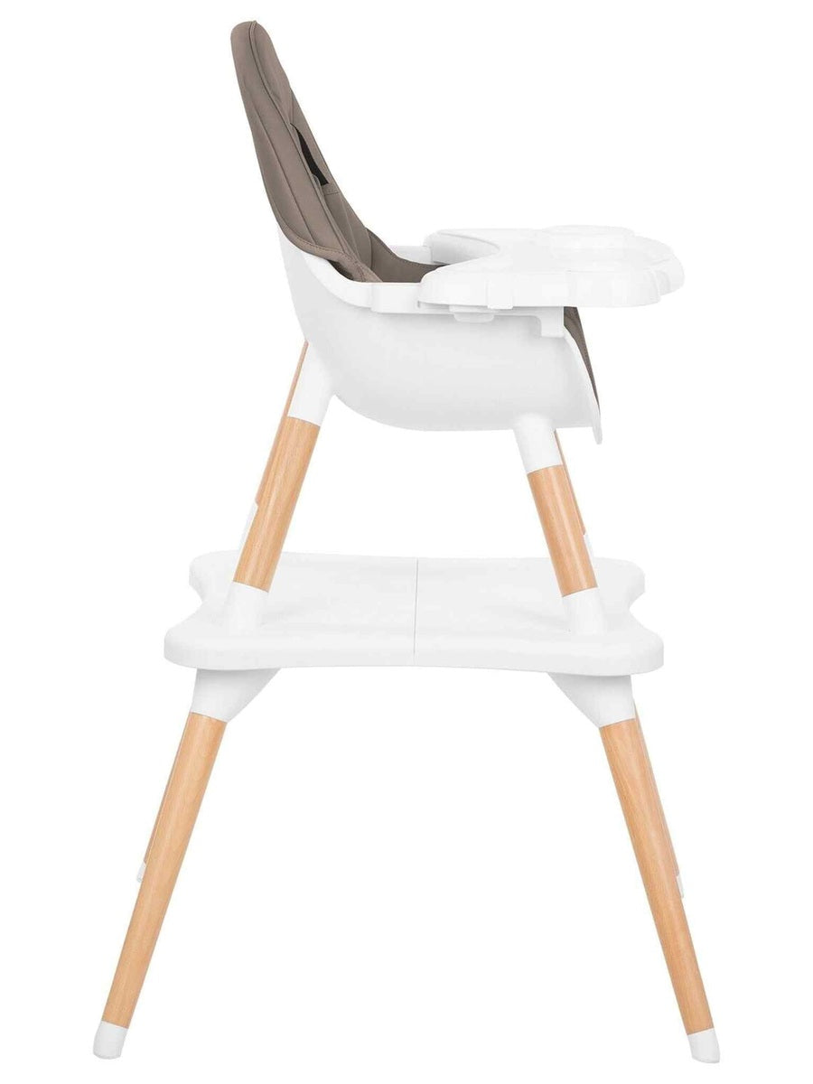 KikkaBoo Multi 3 in 1 Wooden Baby Highchair Table Set 4-Position Tray Dark Beige KikkaBoo Mama's Joy