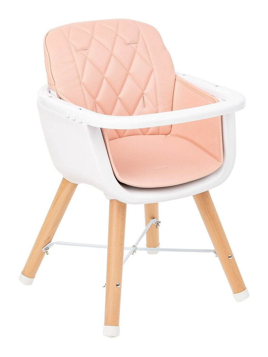 KikkaBoo Woody 2 in 1 Highchair Can Later Be Converted To A Chair Pink KikkaBoo Mama's Joy