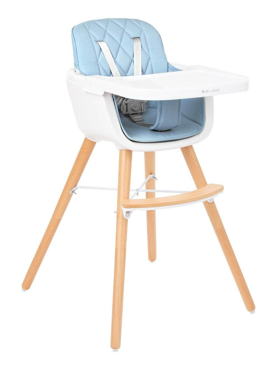 KikkaBoo Woody 2 in 1 Highchair Can Later Be Converted To A Chair - Blue
