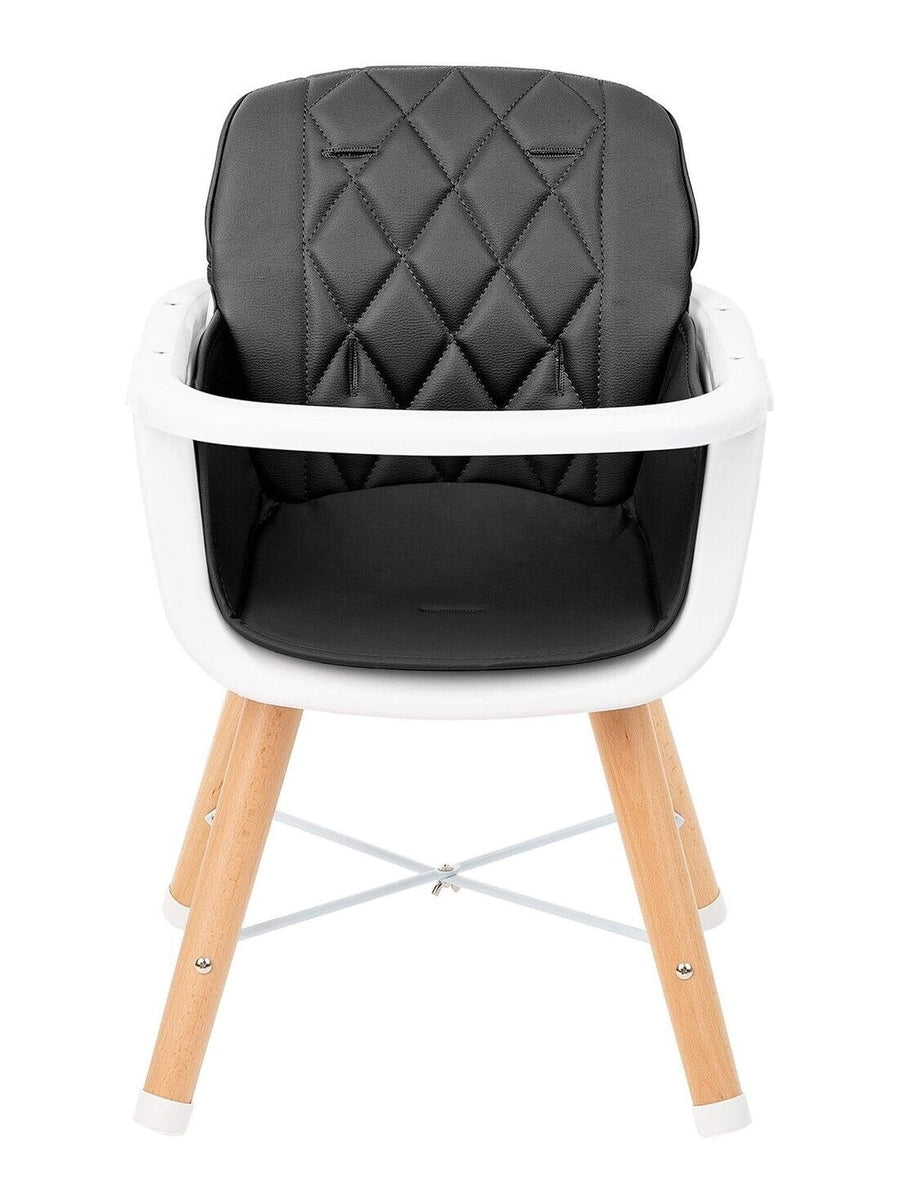 KikkaBoo Woody 2 in 1 Highchair Can Later Be Converted To A Chair - Black KikkaBoo Mama's Joy