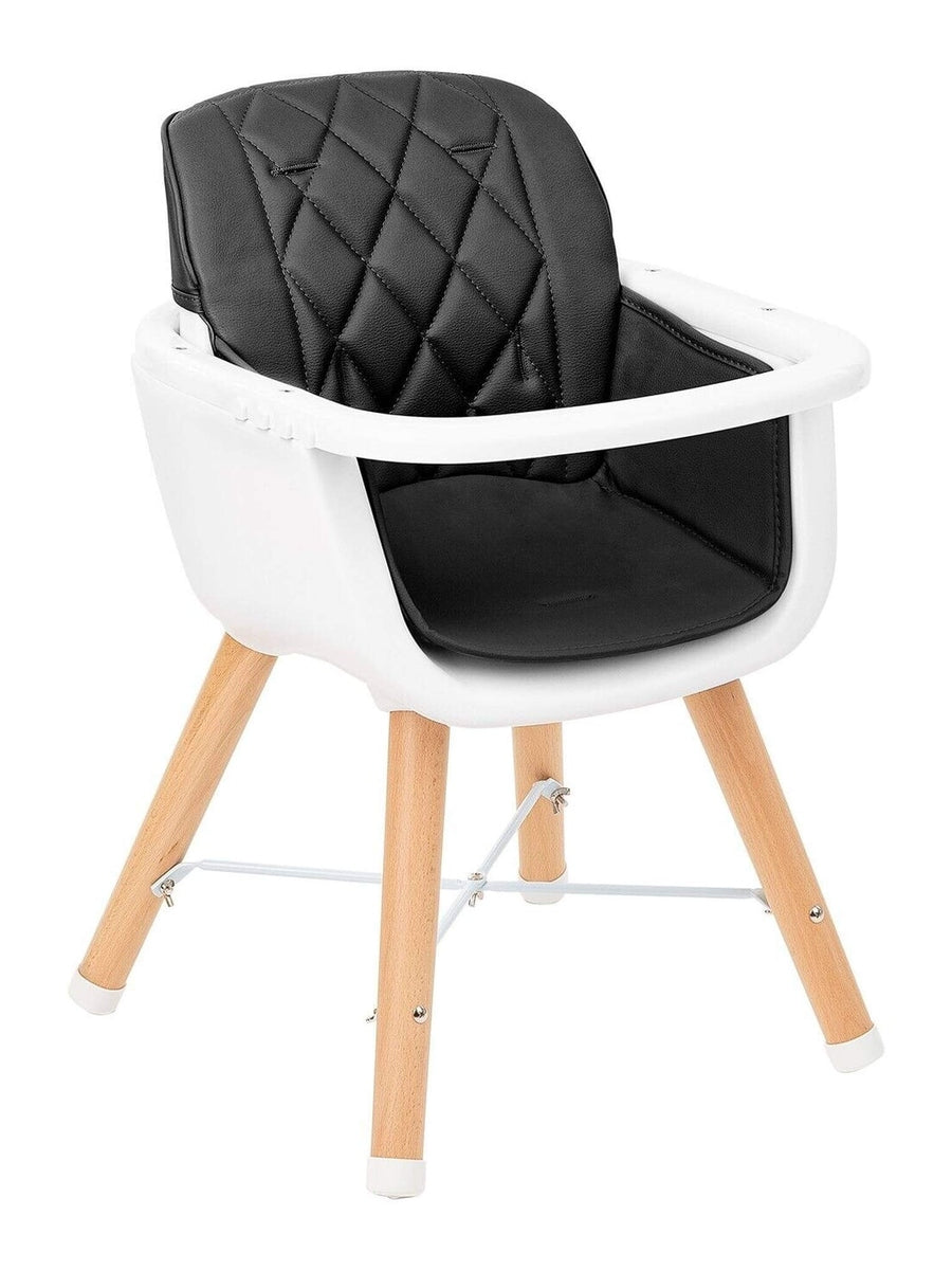 KikkaBoo Woody 2 in 1 Highchair Can Later Be Converted To A Chair - Black KikkaBoo Mama's Joy