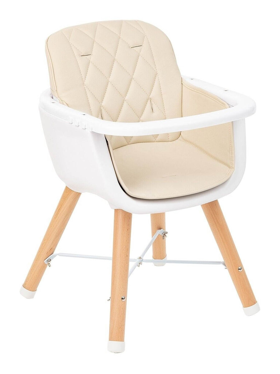 KikkaBoo Woody 2 in 1 Highchair Can Later Be Converted To A Chair - Beige KikkaBoo Mama's Joy