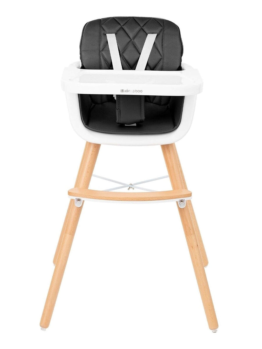 KikkaBoo Woody 2 in 1 Highchair Can Later Be Converted To A Chair - Black KikkaBoo Mama's Joy