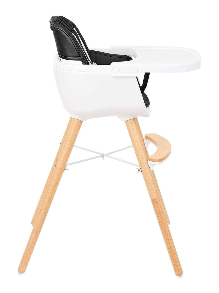 KikkaBoo Woody 2 in 1 Highchair Can Later Be Converted To A Chair - Black KikkaBoo Mama's Joy
