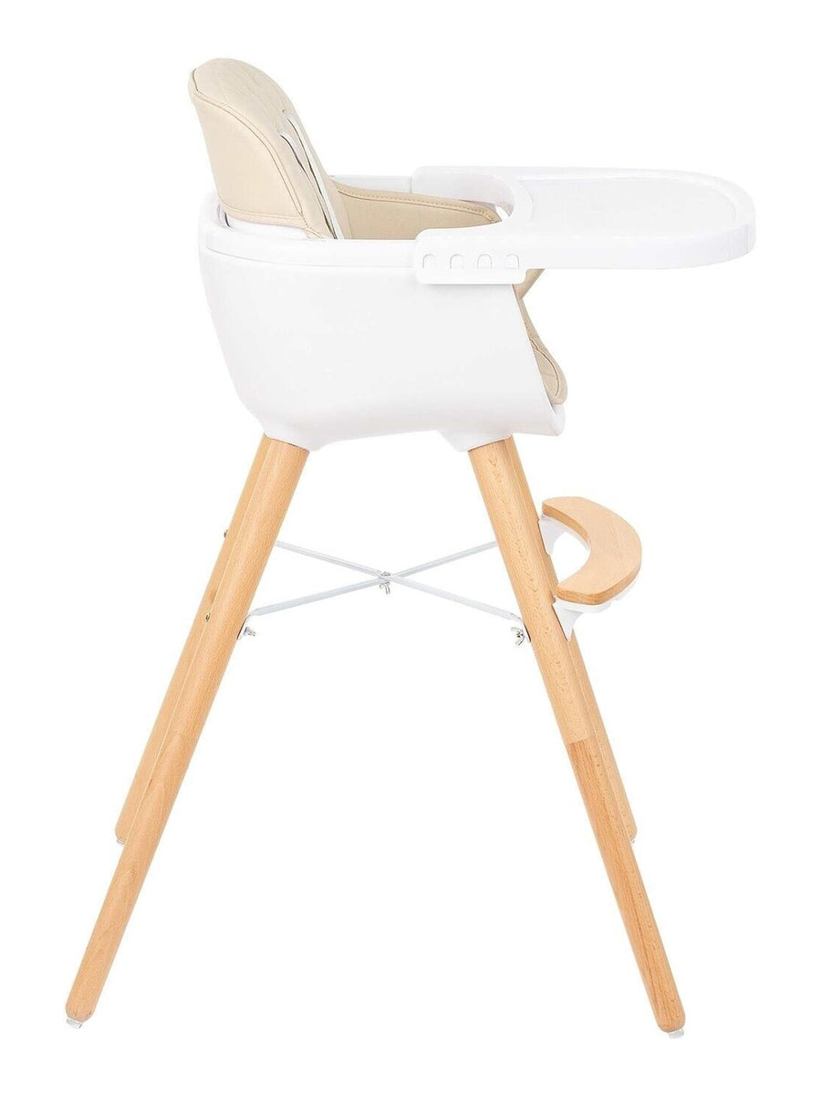 KikkaBoo Woody 2 in 1 Highchair Can Later Be Converted To A Chair - Beige KikkaBoo Mama's Joy
