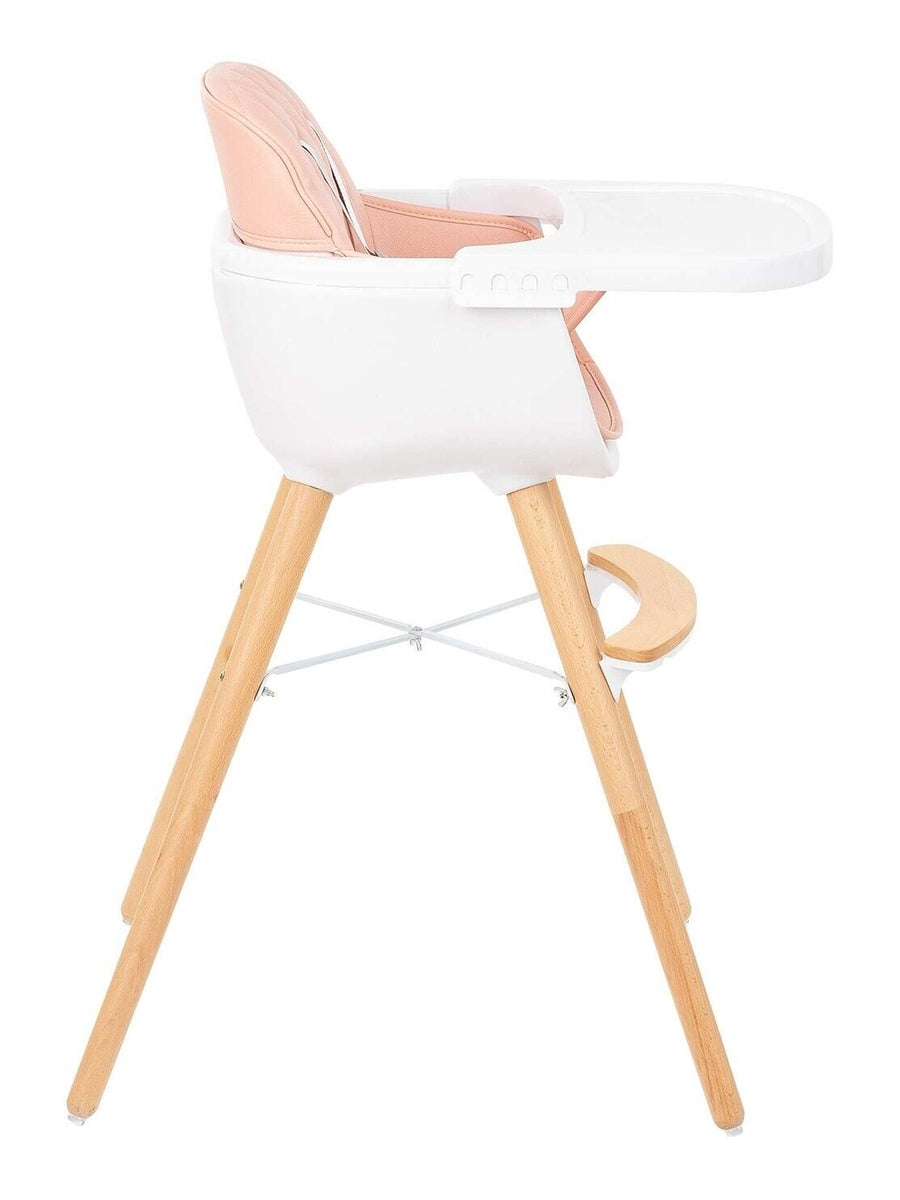 KikkaBoo Woody 2 in 1 Highchair Can Later Be Converted To A Chair Pink KikkaBoo Mama's Joy