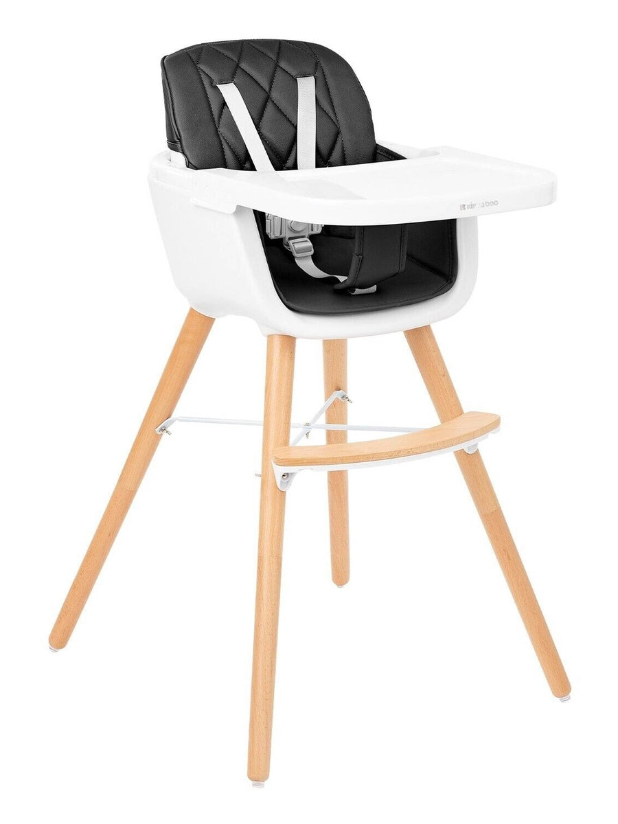 KikkaBoo Woody 2 in 1 Highchair Can Later Be Converted To A Chair - Black KikkaBoo Mama's Joy
