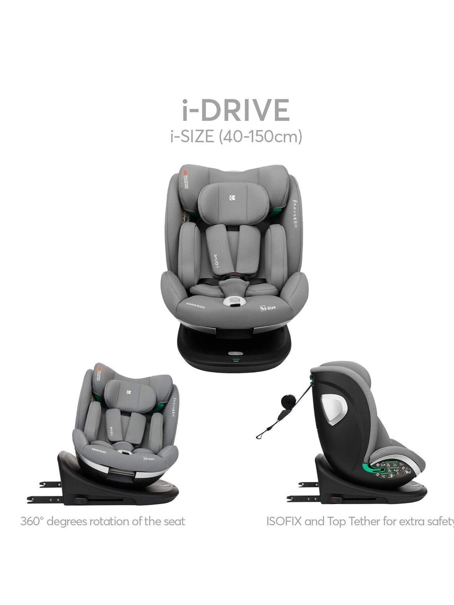 KikkaBoo i-Drive 360° Rotating Baby Child Car Seat i-Size ISOFIX - Dark Grey KikkaBoo Mama's Joy