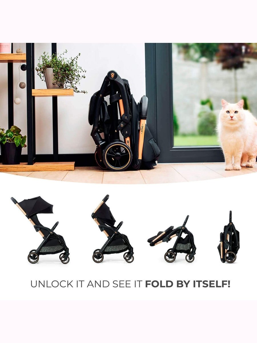 Kinderkraft Apino Compact Baby Stroller Pushchair Raven Black Kinderkraft Mama's Joy