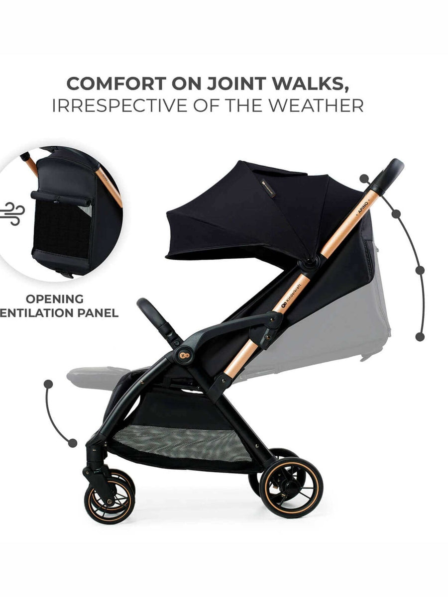 Kinderkraft Apino Compact Baby Stroller Pushchair Raven Black Kinderkraft Mama's Joy