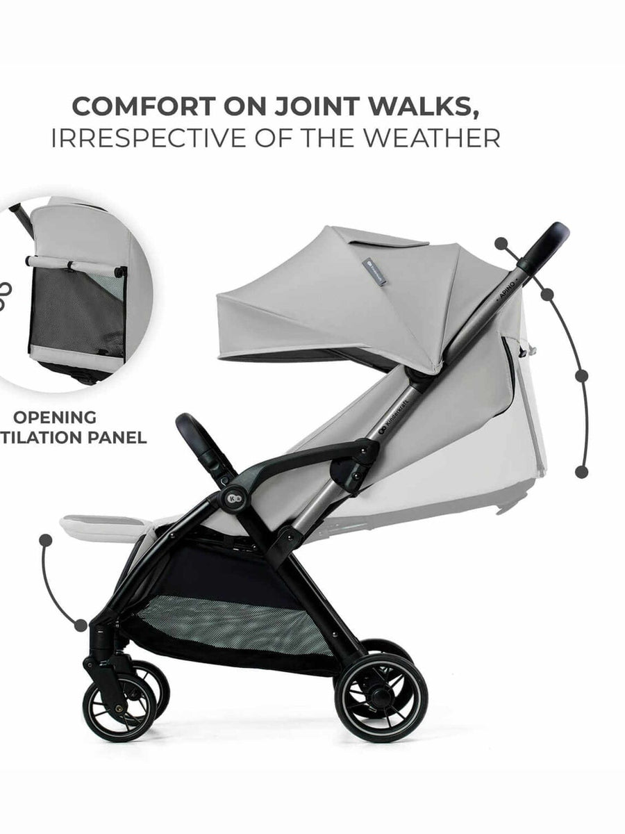 Kinderkraft Apino Compact Cabin Stroller Pushchair Approved - Dove Grey Kinderkraft Mama's Joy