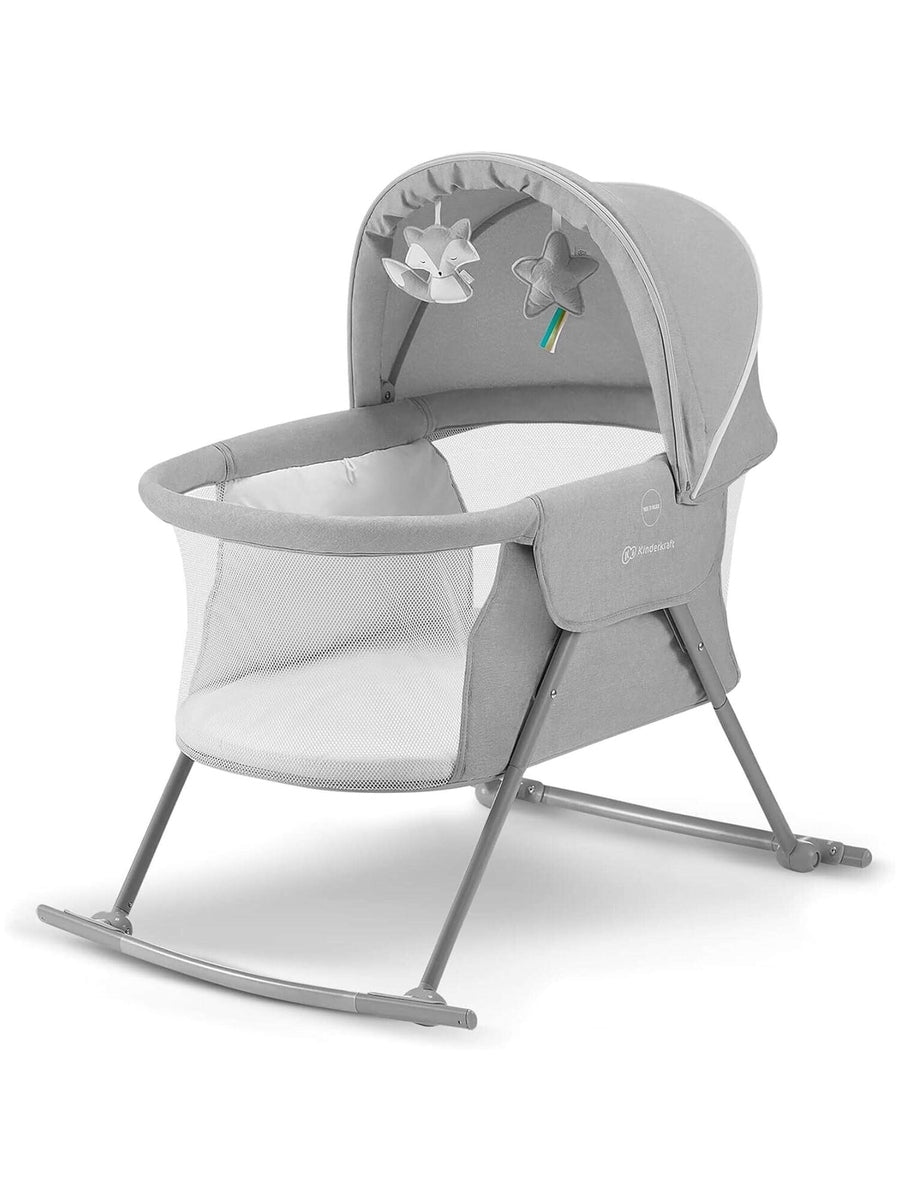 Kinderkraft Baby Crib 3 in 1 LOVI Cradle Travel Cot Rocker Portable - Grey Kinderkraft Mama's Joy