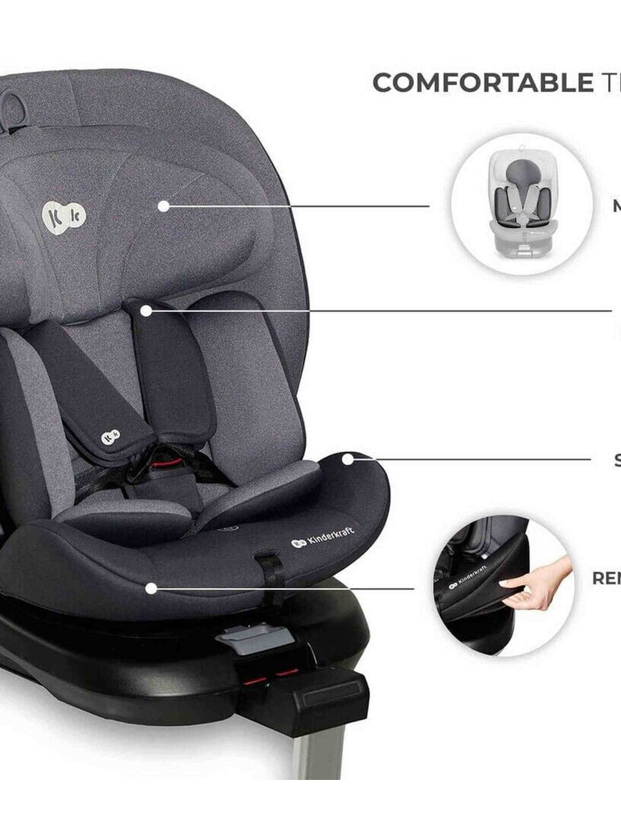Kinderkraft Baby Infant i-360 Rotating/Swivel Car Seat ISOFIX i-Size - Grey Kinderkraft Mama's Joy
