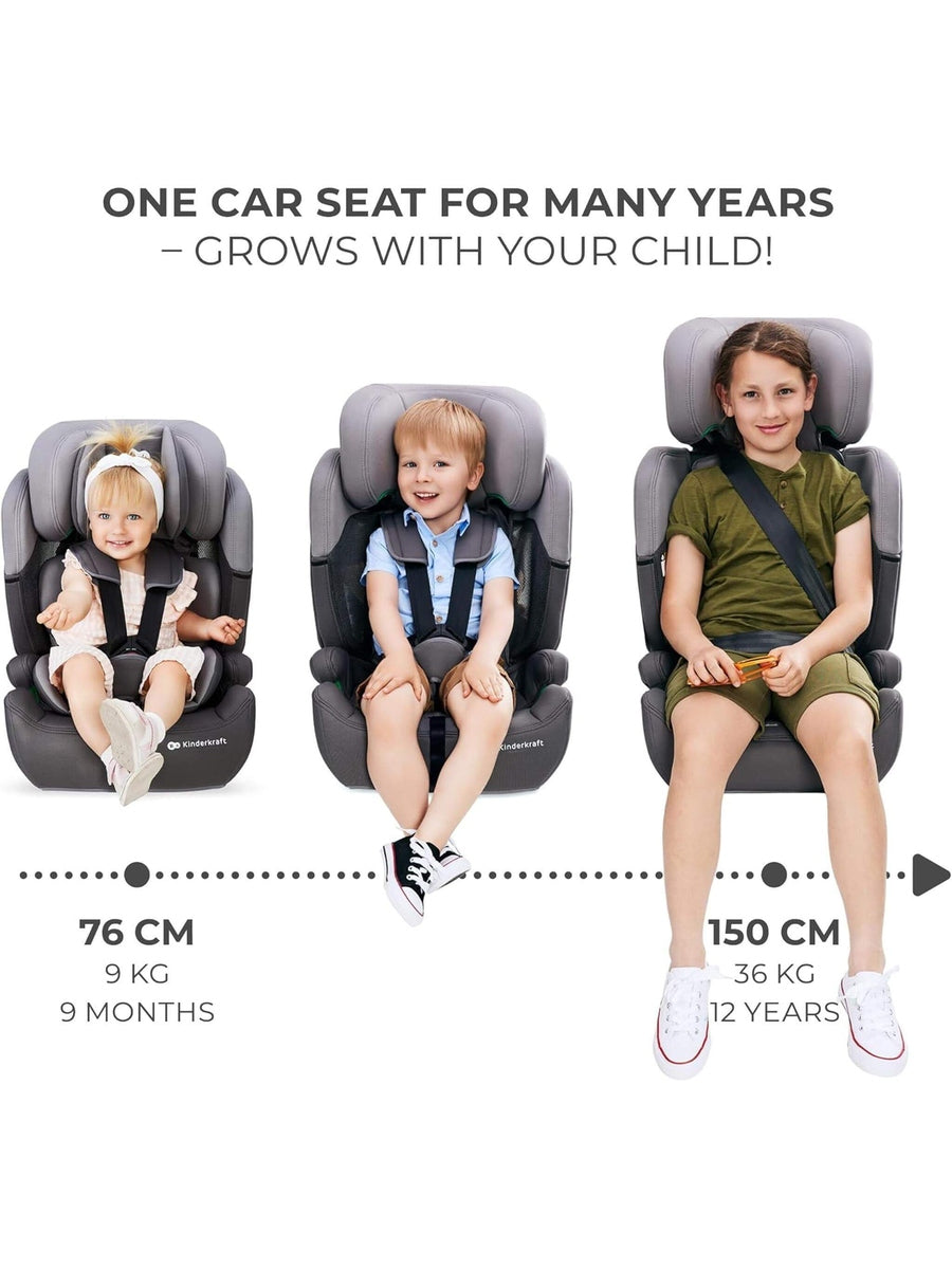 Kinderkraft Comfort Up i-Size Safety Car Seat Booster from 15Months- 12Years, Grey Kinderkraft Mama's Joy