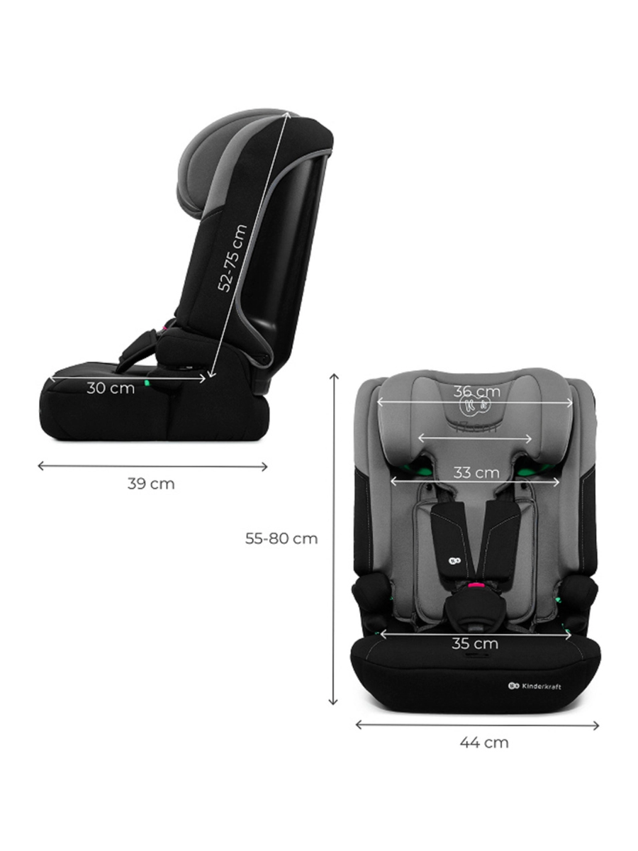 Kinderkraft I-COMFY i-Size Group 1/2/3 Car Seat - Dark Grey