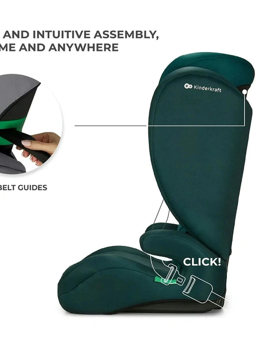 Kinderkraft I-SPARK i-Size Child Adjustable Travel Car Seat 100-150cm Green Kinderkraft Mama's Joy