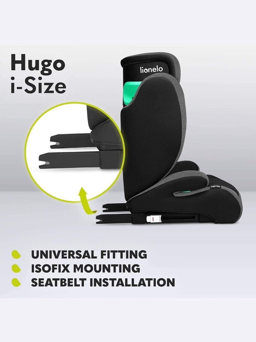 Lionelo Hugo i-Size Child Car Seat with ISOFIX-Black Grey Lionelo Mama's Joy
