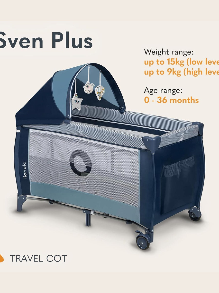 Lionelo Sven Plus 2-in-1 Travel Cot & Portable Baby Zone 0–36 Months Lionelo Mama's Joy