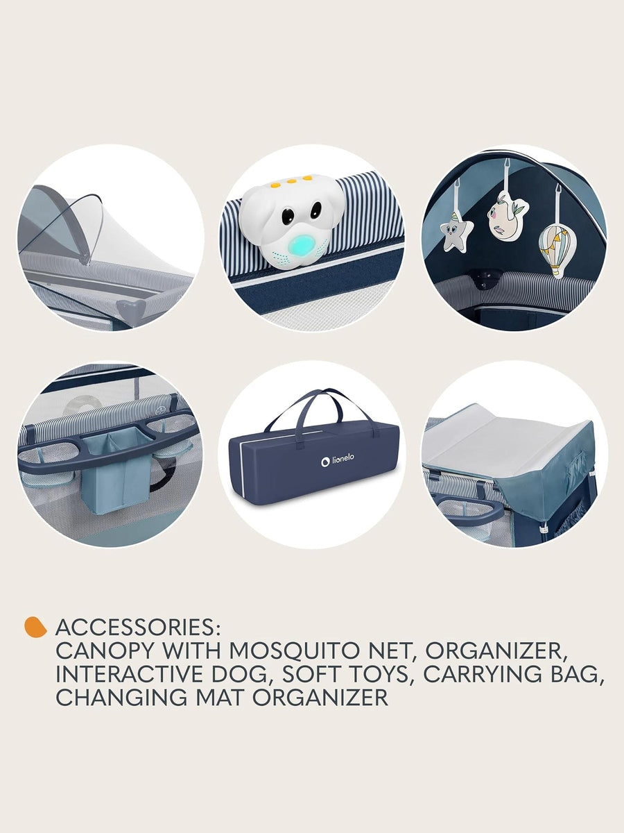 Lionelo Sven Plus 2-in-1 Travel Cot & Portable Baby Zone 0–36 Months