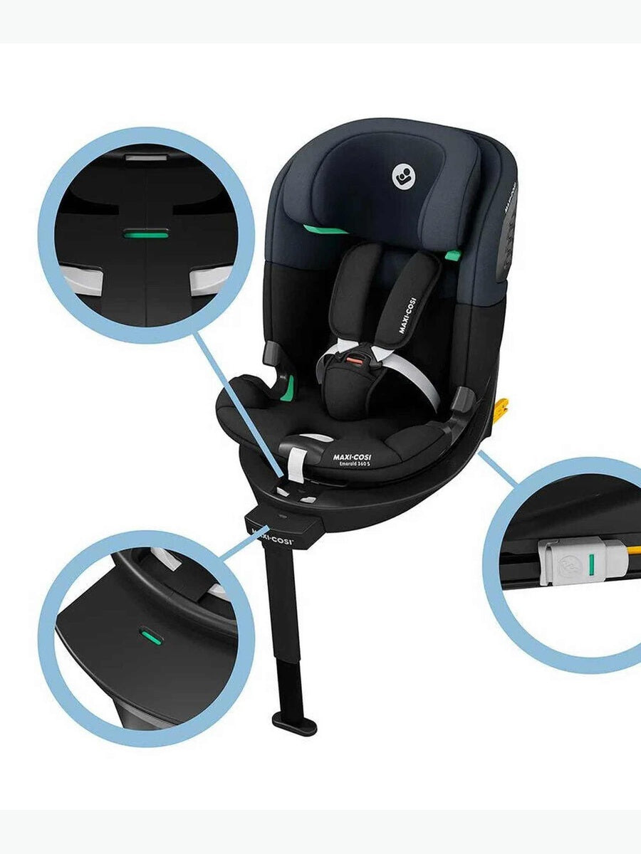 Maxi-Cosi Emerald 360 S Comfort Car Seat Carrier, i-Size, ISOFIX - Tonal Black Maxi-Cosi Mama's Joy