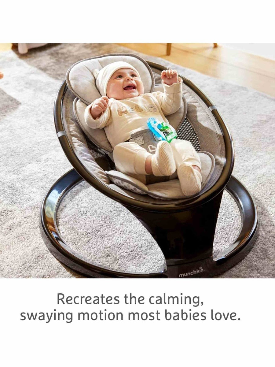 Munchkin Electric Baby Bouncer Chair Swing Rocker & Gentle Baby Bouncing Chair with Motion & Sounds - Black Munchkin Mama's Joy