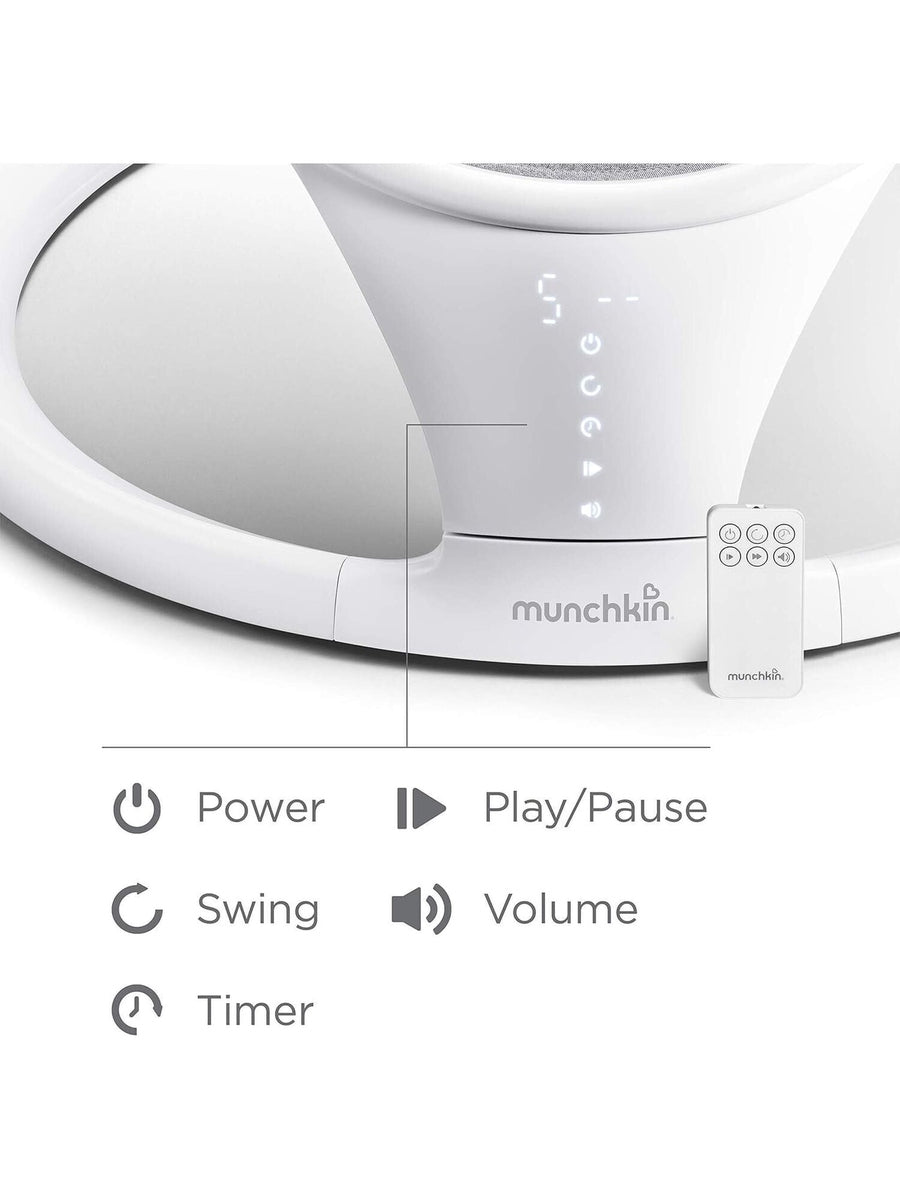 Munchkin Electric Baby Bouncer Swing Chair - Bluetooth Enabled Baby Chair White Munchkin Mama's Joy