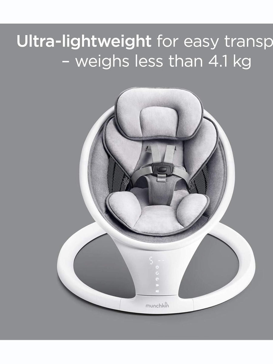 Munchkin Electric Baby Bouncer Swing Chair - Bluetooth Enabled Baby Chair White Munchkin Mama's Joy