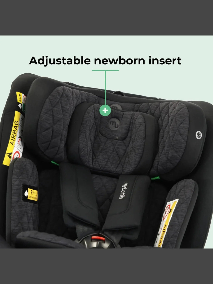 My Babiie MBCSSPINTT i-Size 40-150cm Spin Car Seat - Black Melange My Babiie Mama's Joy