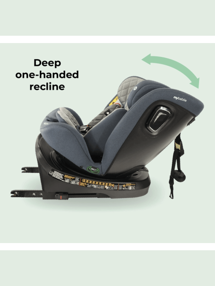 My Babiie MBCSSPINTTCH i-Size 40-150cm Top Tether Spin Car Seat Slate Blue My Babiie Mama's Joy