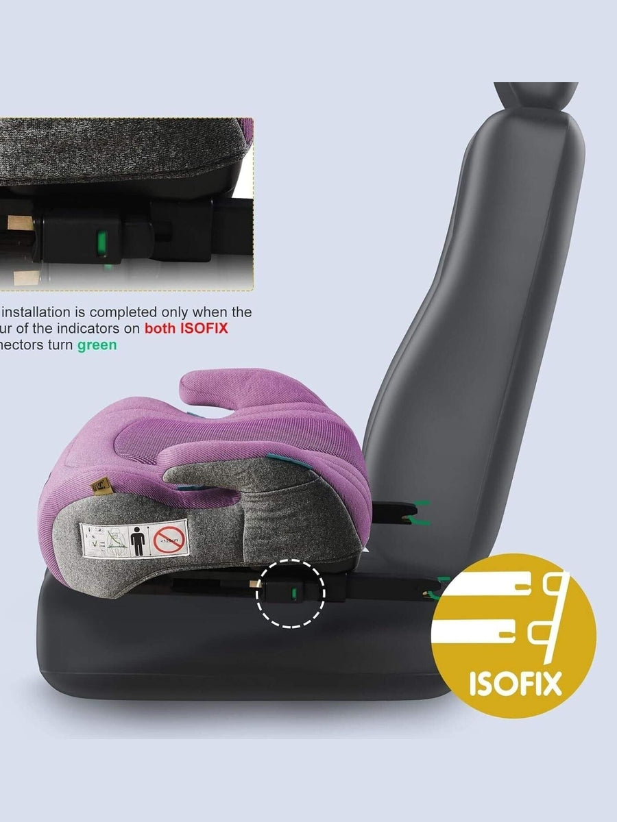 Pf.Ebro i-Size Booster Seat Toddler Car Seat Lightweight Backless Booster Purple Pf. Ebro Mama's Joy