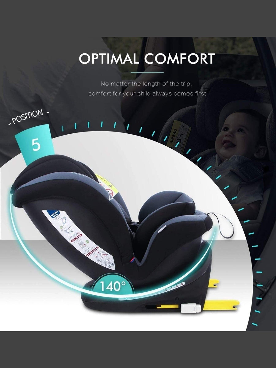 Reecle 360 Swivel ISOFIX Baby Car Seat for Group 0+1/2/3 Black Reecle Mama's Joy
