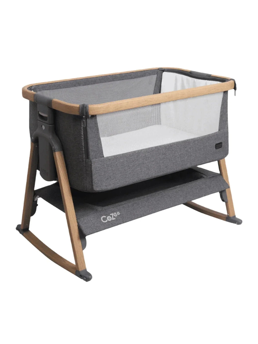 Tutti Bambini CoZee Air Bedside Crib – Oak & Charcoal | From Birth to 6 Months Tutti Bambini Mama's Joy