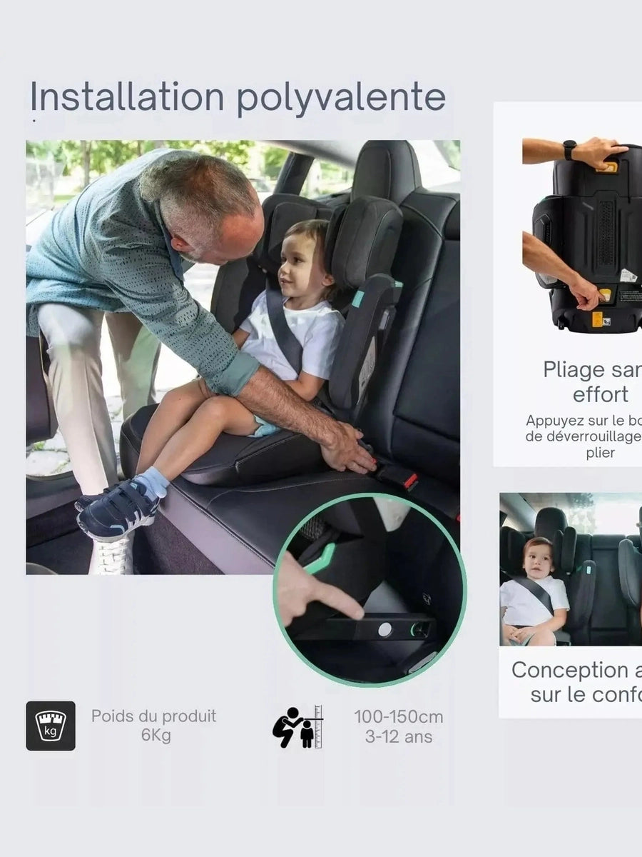 Urban Kanga Wallaroo Car Seat Booster Portable & Foldable ISOFIX i-Size, Gr. 2/3 Urban Kanga Mama's Joy