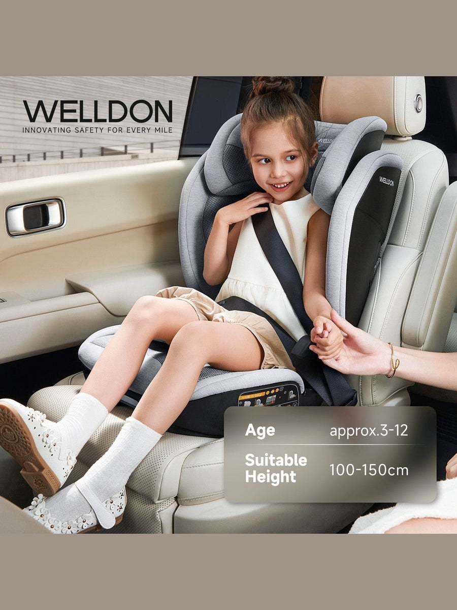 Welldon Cocoon Travel 2 High Back Booster Car Seat – Moonstone Grey Welldon Mama's Joy