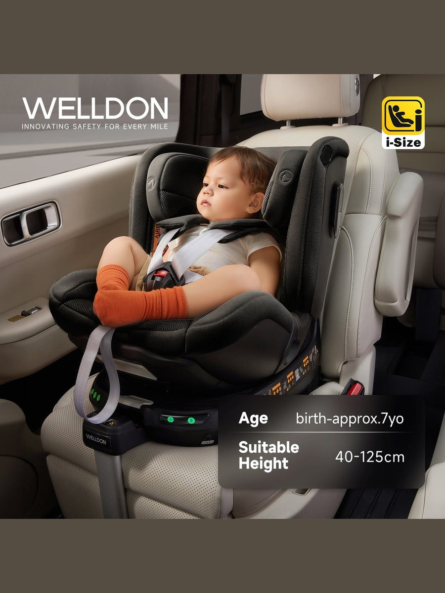 Welldon Smart Rotate 2 Pro+ - Recliner Car Seat – Ebony Welldon Mama's Joy