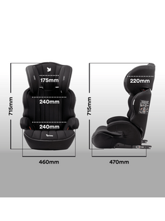 Apramo Ostara Fix High Back Booster Car Seat, Group 2/3 3–12 Years – Black Platinum Apramo Mama's Joy