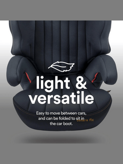 Apramo Ostara Fix High Back Booster Car Seat, Group 2/3 3–12 Years – Black Platinum Apramo Mama's Joy