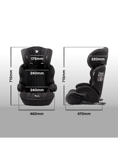Apramo Ostara Fix High Back Booster Car Seat, Group 2/3 3–12 Years – Black Platinum Apramo Mama's Joy
