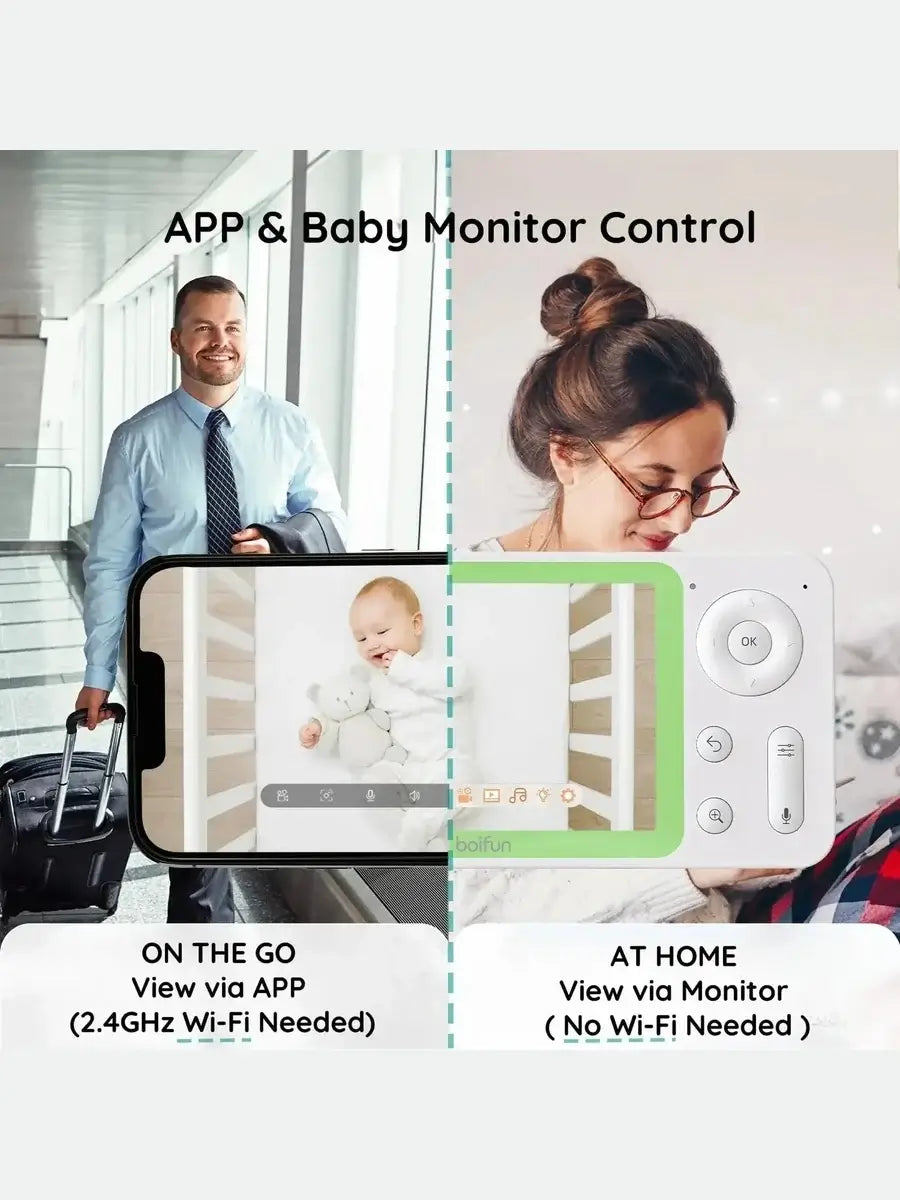 BOIFUN 7SM Smart Baby Monitor | 1080P HD, 2-Way Audio, Auto Screen Switch, App & Monitor ControlMama's Joy