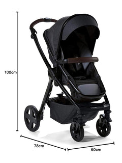 Baby Elegance Venti 2 in 1 Pushchair Stroller Carrycot Travel System- Black Baby Elegance Mama's Joy