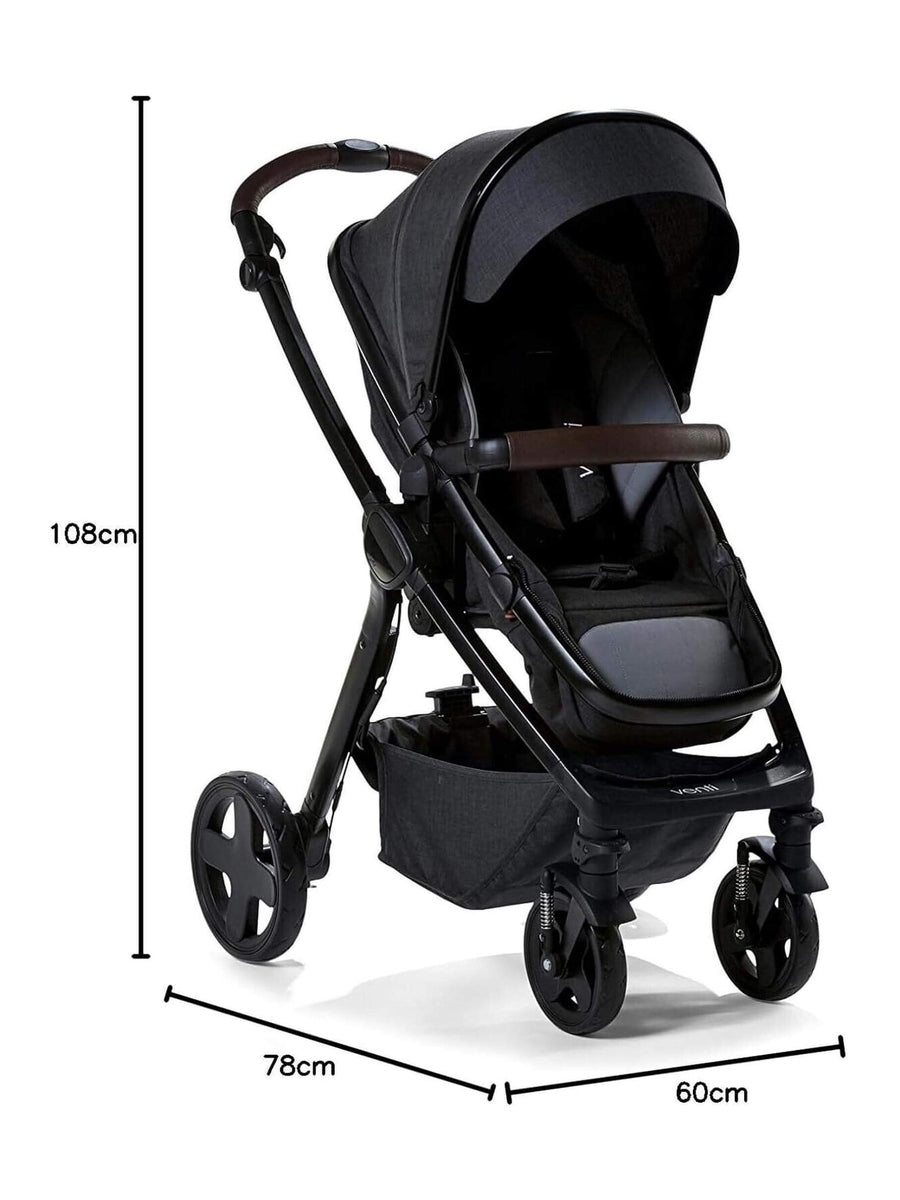 Baby Elegance Venti 2 in 1 Pushchair Stroller Carrycot Travel System- Black Baby Elegance Mama's Joy