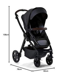 Baby Elegance Venti 2 in 1 Pushchair Stroller Carrycot Travel System- Black Baby Elegance Mama's Joy