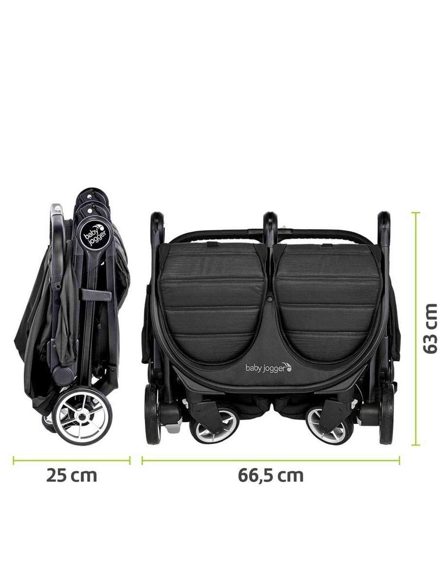 Baby Jogger City Tour 2 Double Pushchair – Pitch Black Baby Jogger Mama's Joy