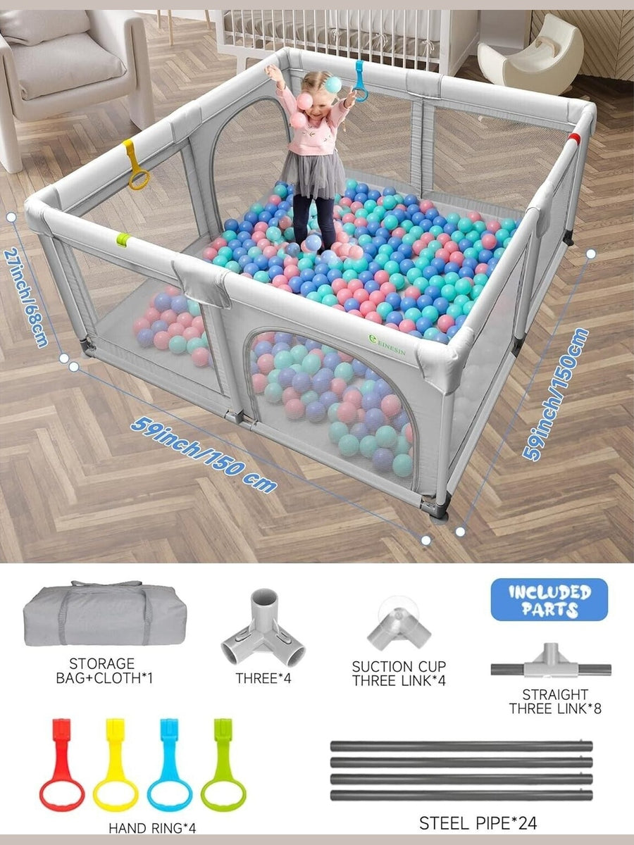 Baby Playpen for Babies and Toddlers Safety Playard with Anti-Collision Foam Einesin Mama's Joy