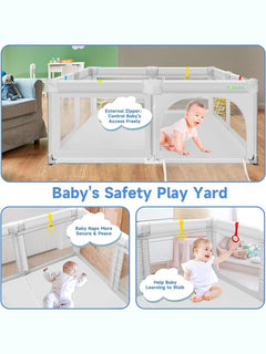 Baby Playpen for Babies and Toddlers Safety Playard with Anti-Collision Foam Einesin Mama's Joy