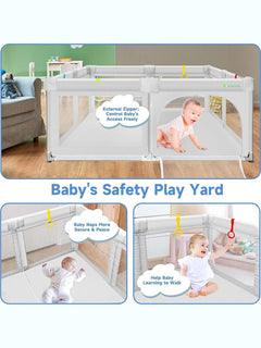 Baby Playpen for Babies and Toddlers Safety Playard with Anti-Collision Foam Einesin Mama's Joy