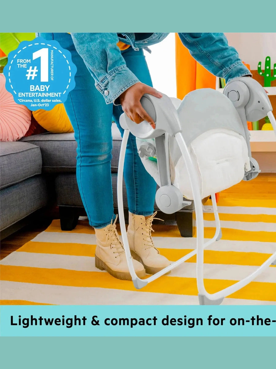 Bright Starts Whimsical Wild Compact Portable Automatic Baby Swing Bright Stars Mama's Joy