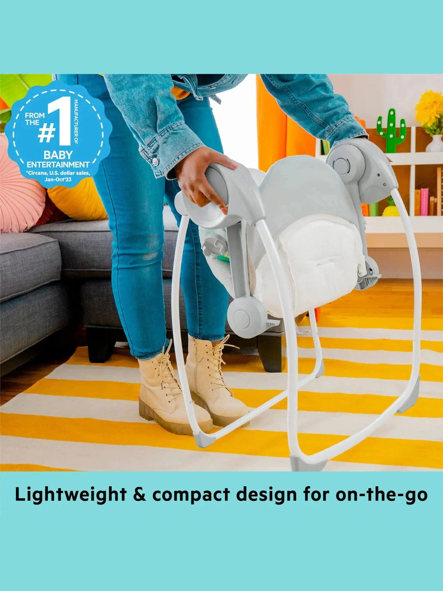 Bright Starts Whimsical Wild Compact Portable Automatic Baby Swing Bright Stars Mama's Joy