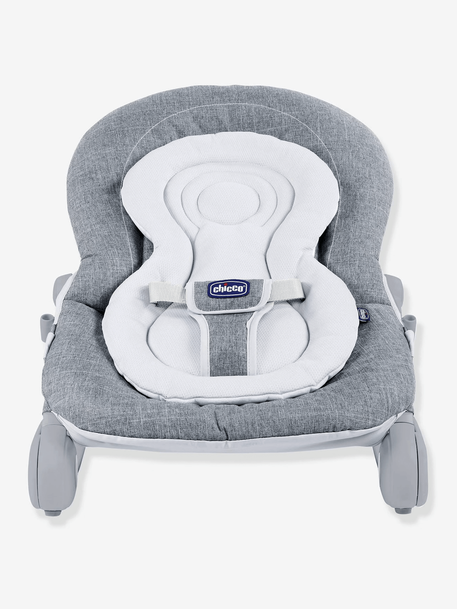 Chicco Hoopla Baby Bouncer – Grey | Adjustable Recline, Toy Bar, Folds Flat | Birth to 18kg Chicco Mama's Joy
