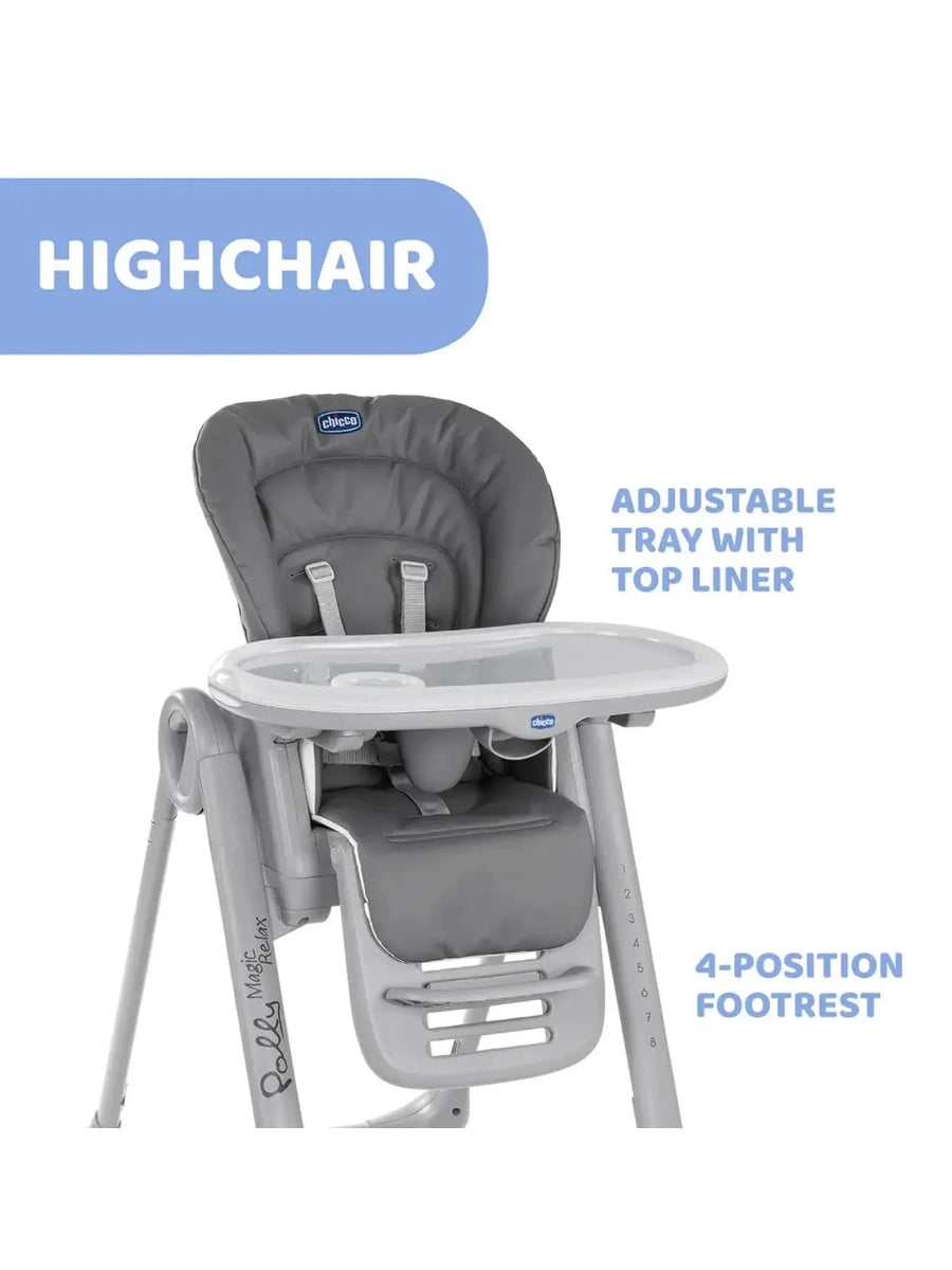 Chicco Polly Magic Highchair – Birth to 3 Years | Adjustable Height, Removable Tray, Toy Bar Chicco Mama's Joy
